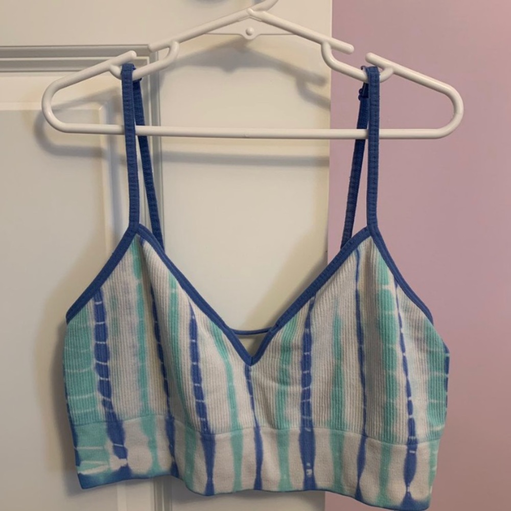 Blue and White Tie Dye Bralette